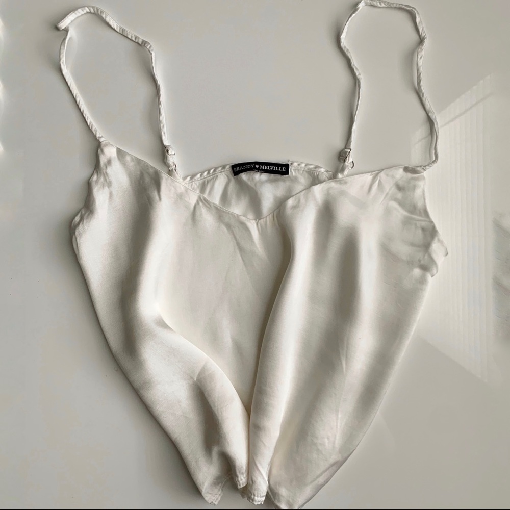 Brandy Melville Rare White Satin Tank